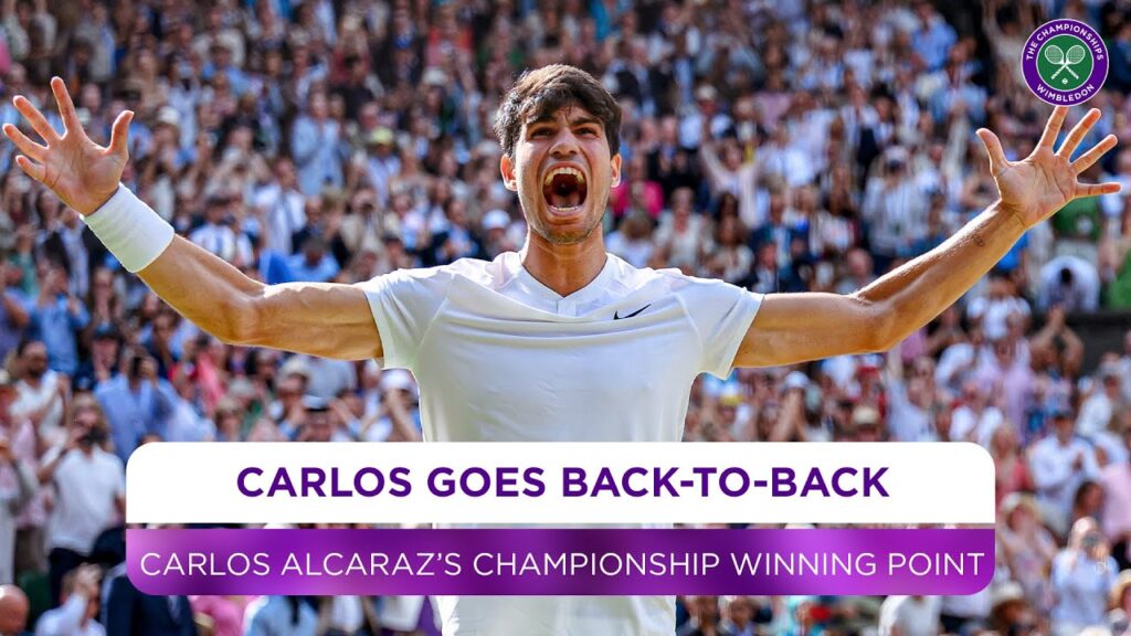 Carlos Alcaraz wins Wimbledon AGAIN Winning Moment and Celebration